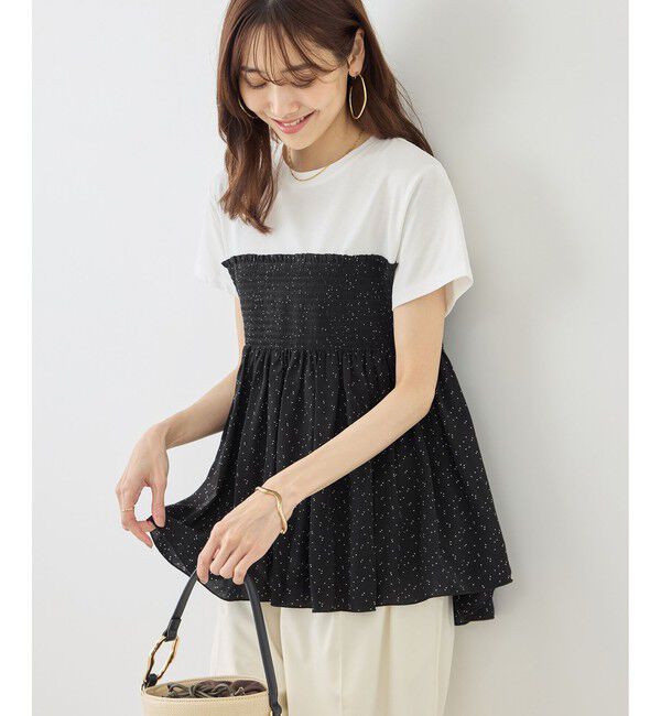 Rope&rsquo;Picnic「シャーリングドッキングハーフスリーブカットソー」|Tシャツ・カットソー|