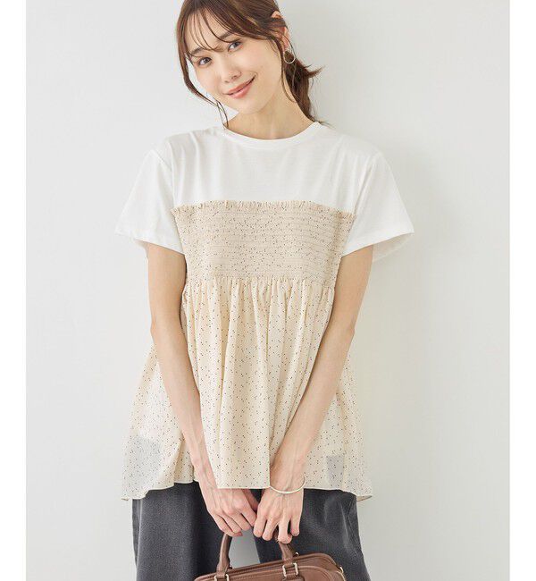 Rope&rsquo;Picnic「シャーリングドッキングハーフスリーブカットソー」|Tシャツ・カットソー|