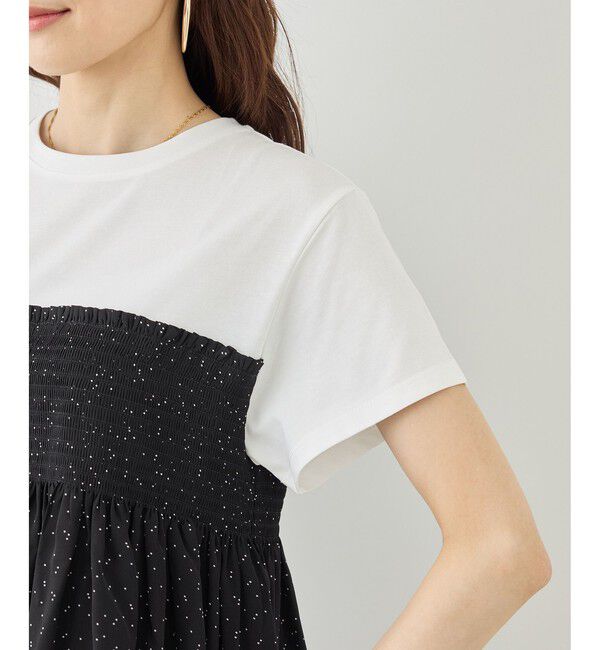 Rope&rsquo;Picnic「シャーリングドッキングハーフスリーブカットソー」|Tシャツ・カットソー|