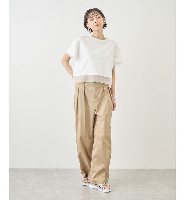 Rope&rsquo;Picnic「70シルケットシアードッキングトップス/着丈が選べる・UVカット・接触冷感」|Tシャツ・カットソー|