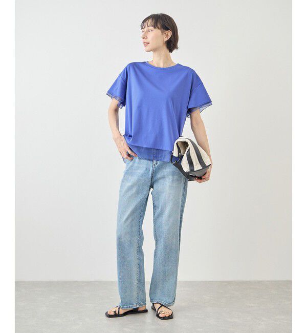 Rope&rsquo;Picnic「70シルケットシアードッキングトップス/着丈が選べる・UVカット・接触冷感」|Tシャツ・カットソー|