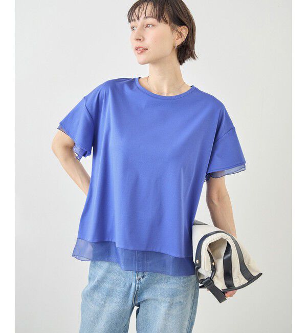 Rope&rsquo;Picnic「70シルケットシアードッキングトップス/着丈が選べる・UVカット・接触冷感」|Tシャツ・カットソー|