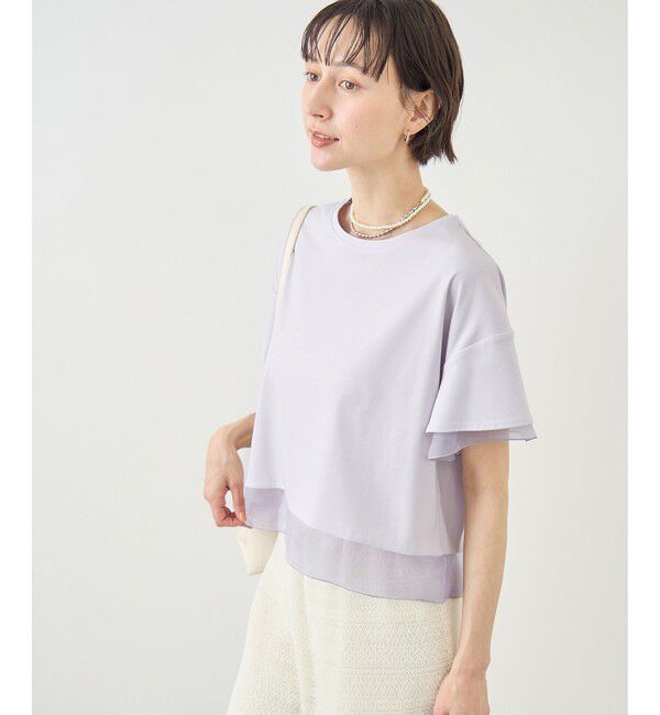 Rope&rsquo;Picnic「70シルケットシアードッキングトップス/着丈が選べる・UVカット・接触冷感」|Tシャツ・カットソー|