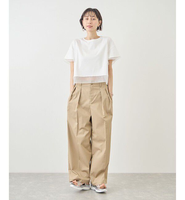 Rope&rsquo;Picnic「70シルケットシアードッキングトップス/着丈が選べる・UVカット・接触冷感」|Tシャツ・カットソー|