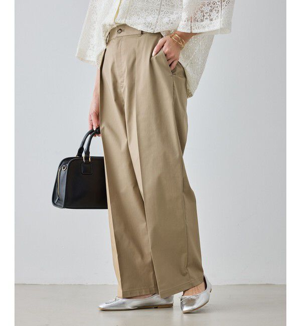 Rope&rsquo;Picnic「【cahoさんコラボ】低身長・小柄さんサイズ ウエストタックチノパンツ」|チノ|