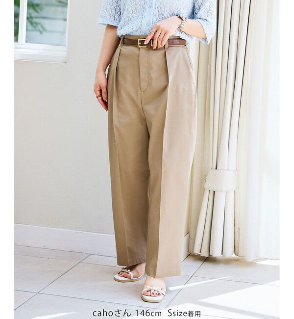 Rope&rsquo;Picnic「【cahoさんコラボ】低身長・小柄さんサイズ ウエストタックチノパンツ」|チノ|