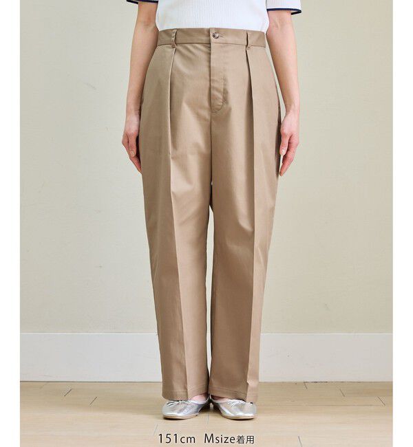 Rope&rsquo;Picnic「【cahoさんコラボ】低身長・小柄さんサイズ ウエストタックチノパンツ」|チノ|