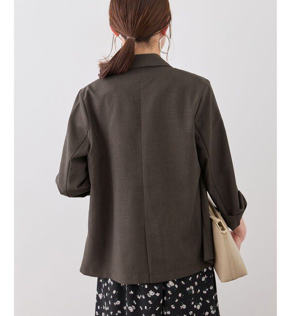 Rope&rsquo;Picnic「【cahoさんコラボ】低身長・小柄さんサイズ エアリーリネンライク ダブルジャケット」|テーラードジャケット|