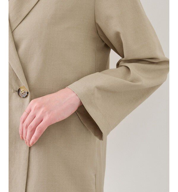 Rope&rsquo;Picnic「【cahoさんコラボ】低身長・小柄さんサイズ エアリーリネンライク ダブルジャケット」|テーラードジャケット|