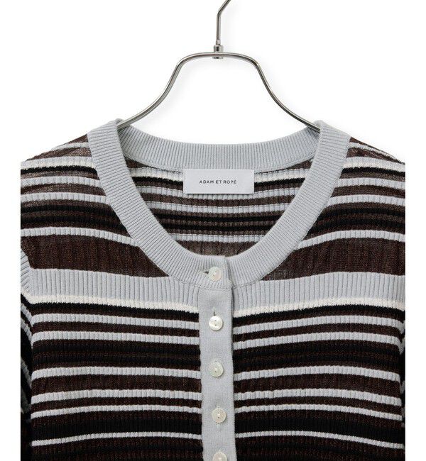 ADAM ET ROPE'「マルチボーダーカーディガン」|カーディガン|