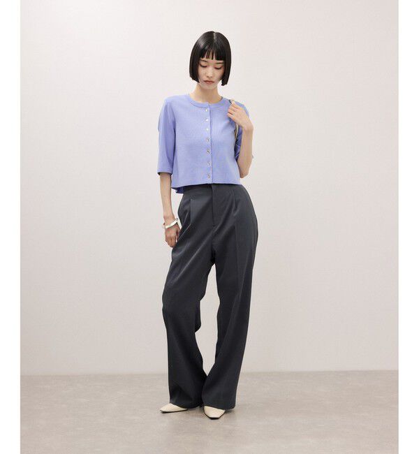 ADAM ET ROPE'「【サステナブル】ナロースラックス/接触冷感/防シワ/遮熱/UVカット」|スラックス|