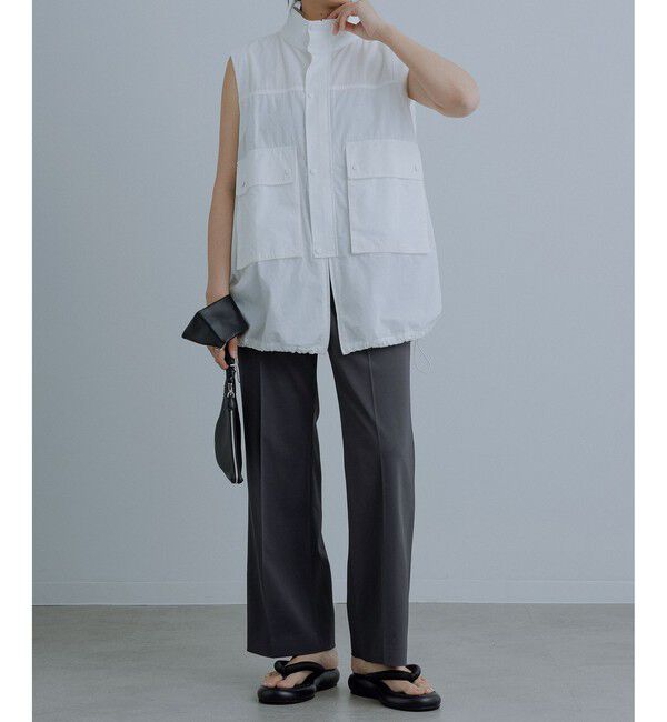 ADAM ET ROPE'「【サステナブル】ナロースラックス/接触冷感/防シワ/遮熱/UVカット」|スラックス|