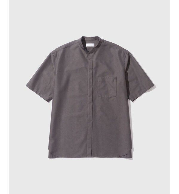 ADAM ET ROPE'「【ACT/アクト】LIGHT バンドカラー ハーフスリーブシャツ」|シャツ・ブラウス|チャコール(06)