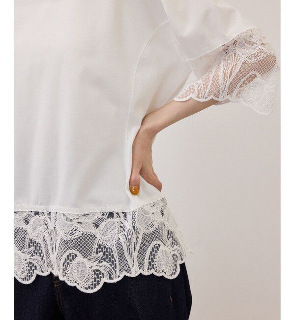 ADAM ET ROPE'「レースコンビT」|Tシャツ・カットソー|