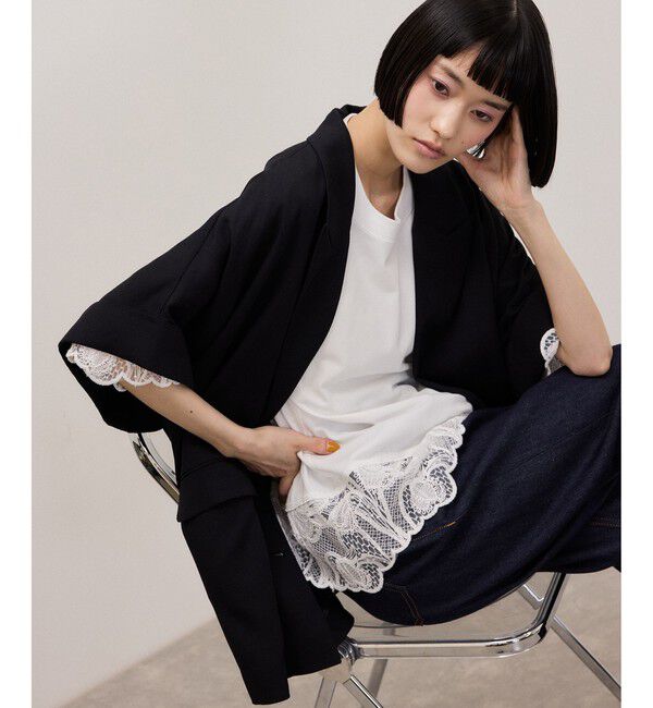 ADAM ET ROPE'「レースコンビT」|Tシャツ・カットソー|