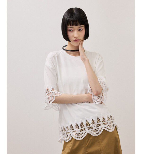 ADAM ET ROPE'「レースコンビT」|Tシャツ・カットソー|