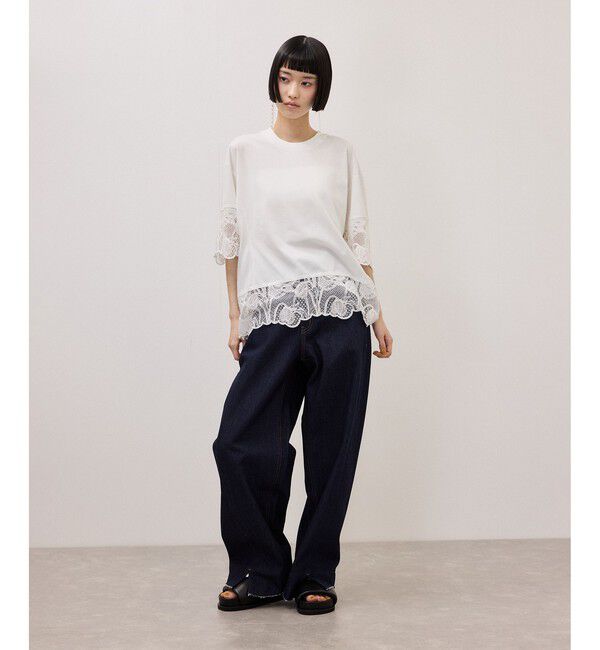 ADAM ET ROPE'「レースコンビT」|Tシャツ・カットソー|