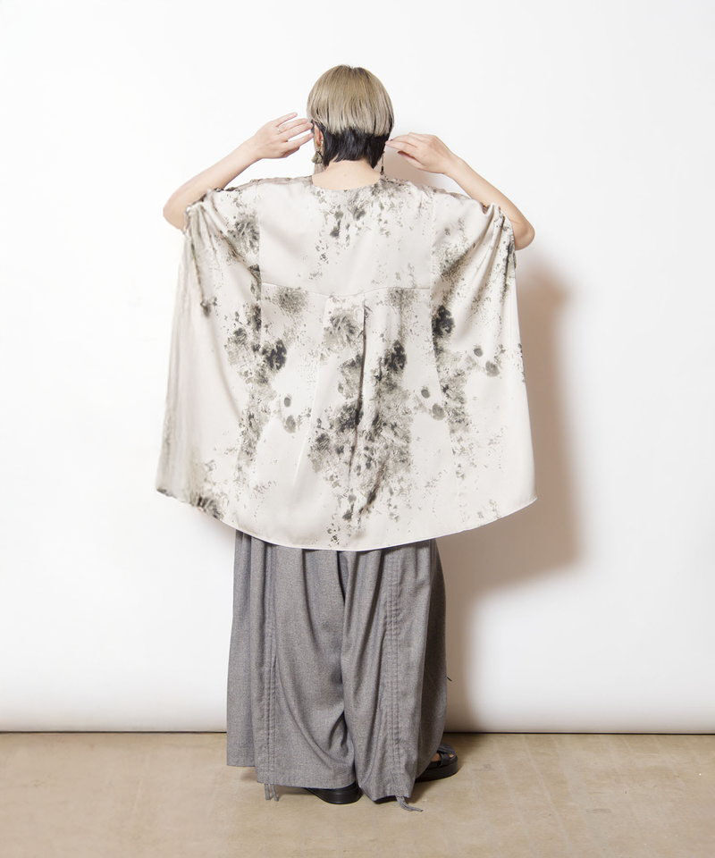  「プリントVネックビッグブラウス」|シャツ・ブラウス|