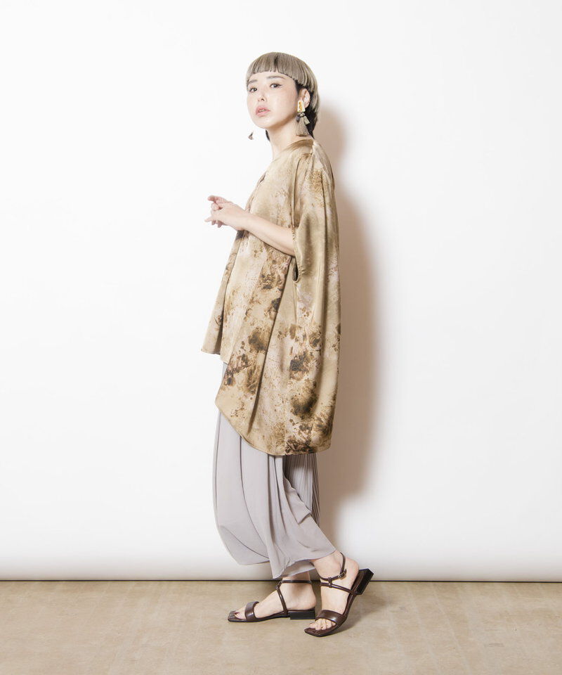  「プリントVネックビッグブラウス」|シャツ・ブラウス|