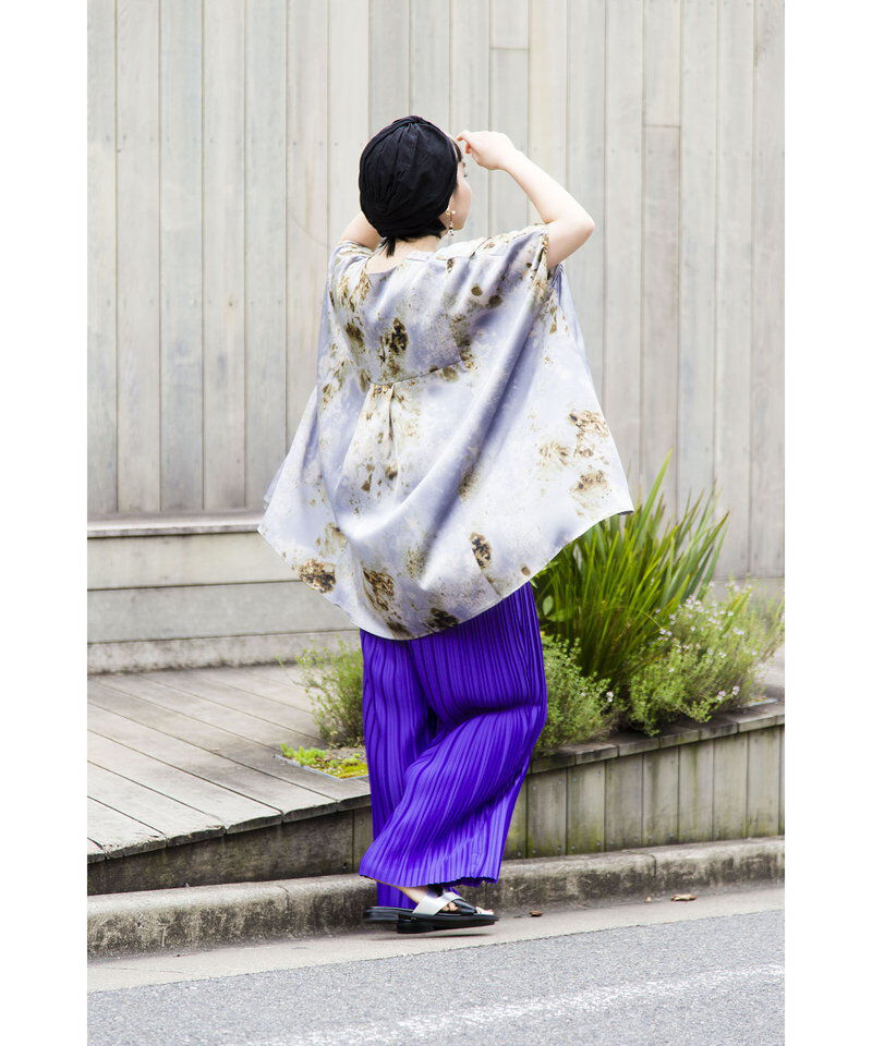  「プリントVネックビッグブラウス」|シャツ・ブラウス|