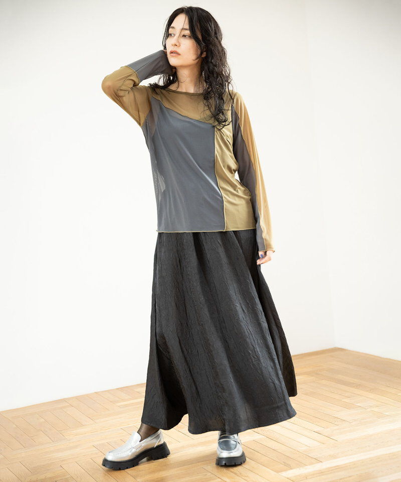  「メロー切替長袖Tシャツ」|Tシャツ・カットソー|