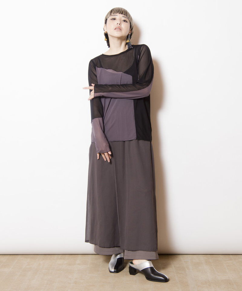  「メロー切替長袖Tシャツ」|Tシャツ・カットソー|