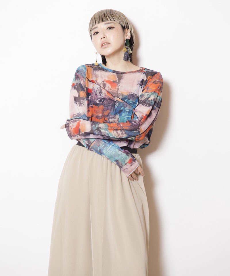  「メロー切替長袖Tシャツ」|Tシャツ・カットソー|