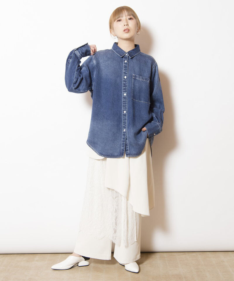  「セルロースデニムバックタックシャツ」|シャツ・ブラウス|