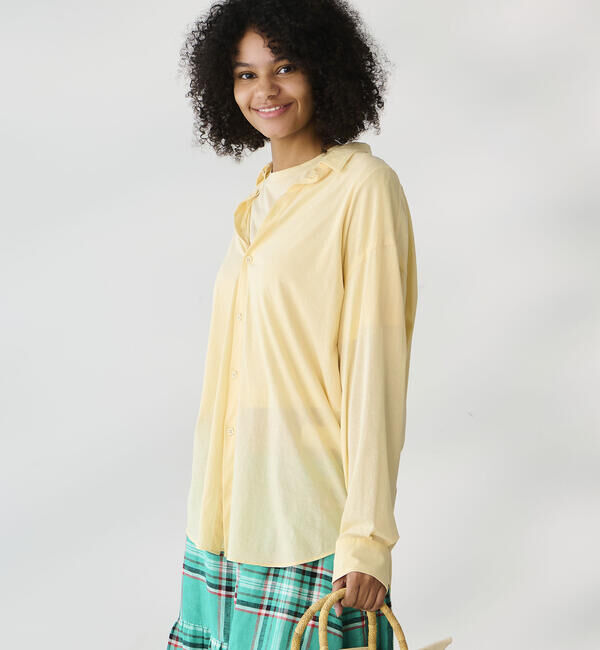 UNFIL「UNFIL | コットン シアージャージー レギュラーカラーシャツ WOMEN」|シャツ・ブラウス|