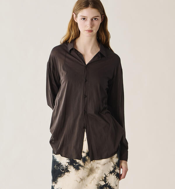 UNFIL「UNFIL | コットン シアージャージー レギュラーカラーシャツ WOMEN」|シャツ・ブラウス|