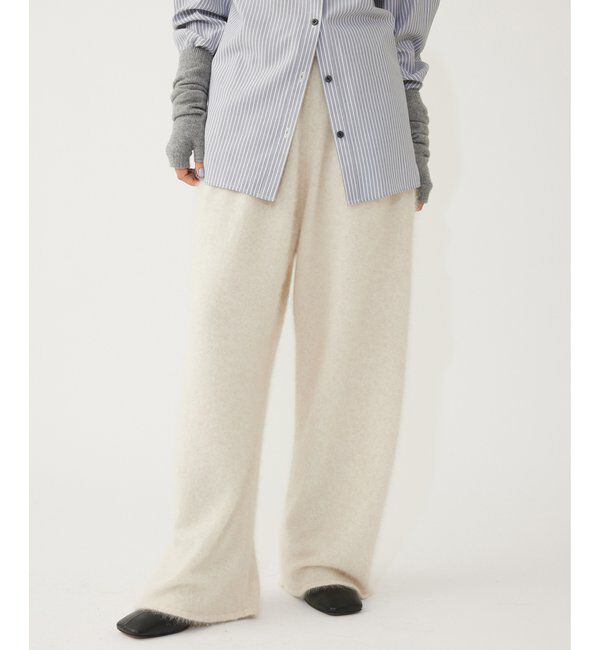 THE PAUSE「【THE PAUSE】ファーニットドロストパンツ」|チノ|ライトベージュ