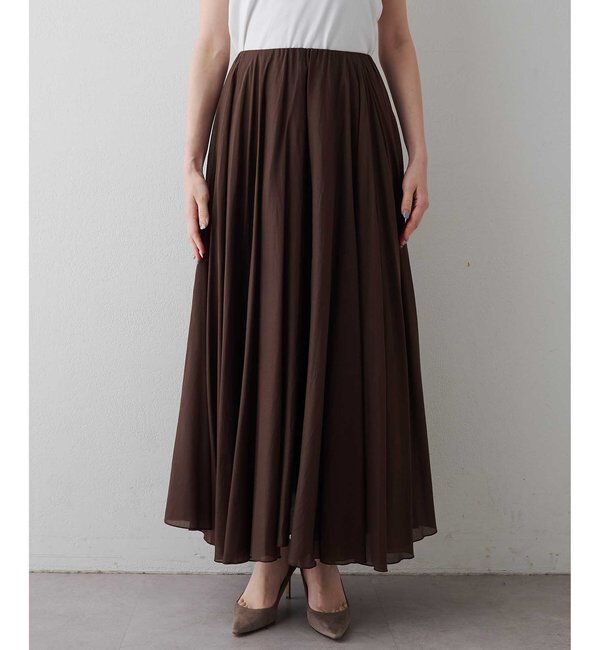 「【WEB＆一部店舗限定カラーあり】コットンシルクフレアスカート」|スカート|