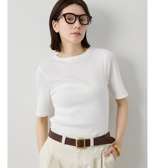  「半袖クルーネックテレコカットソー」|Tシャツ・カットソー|オフホワイト