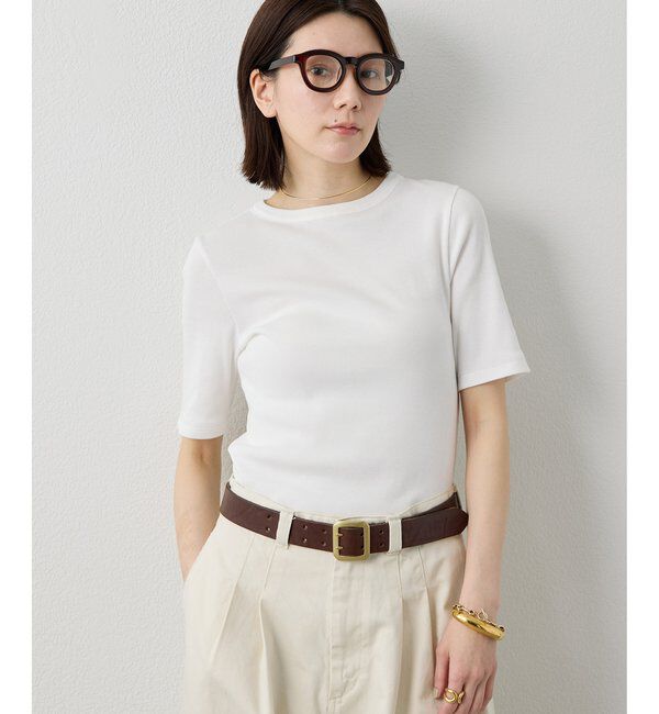  「半袖クルーネックテレコカットソー」|Tシャツ・カットソー|