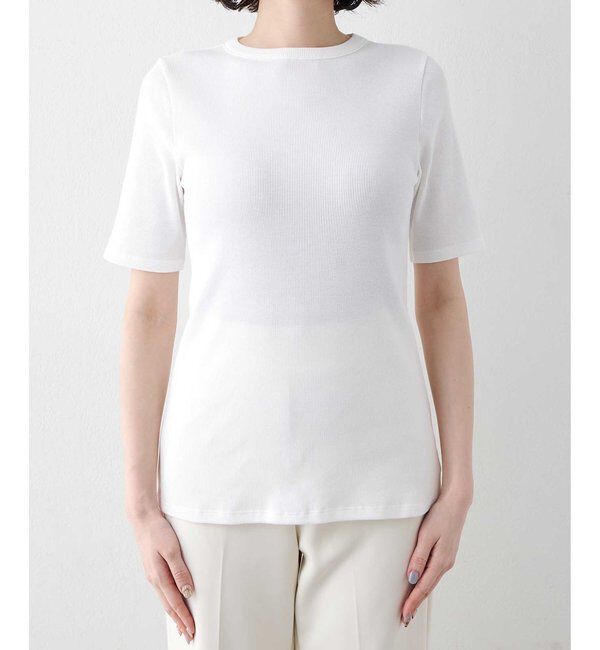  「半袖クルーネックテレコカットソー」|Tシャツ・カットソー|