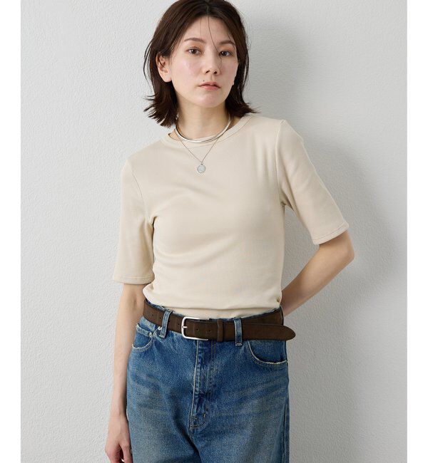  「半袖クルーネックテレコカットソー」|Tシャツ・カットソー|