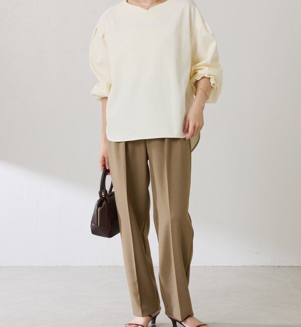  「ウールライクテーパードパンツ」|チノ|