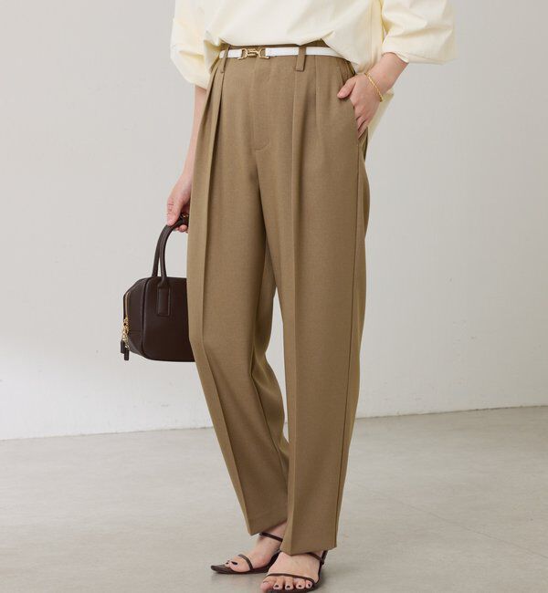  「ウールライクテーパードパンツ」|チノ|