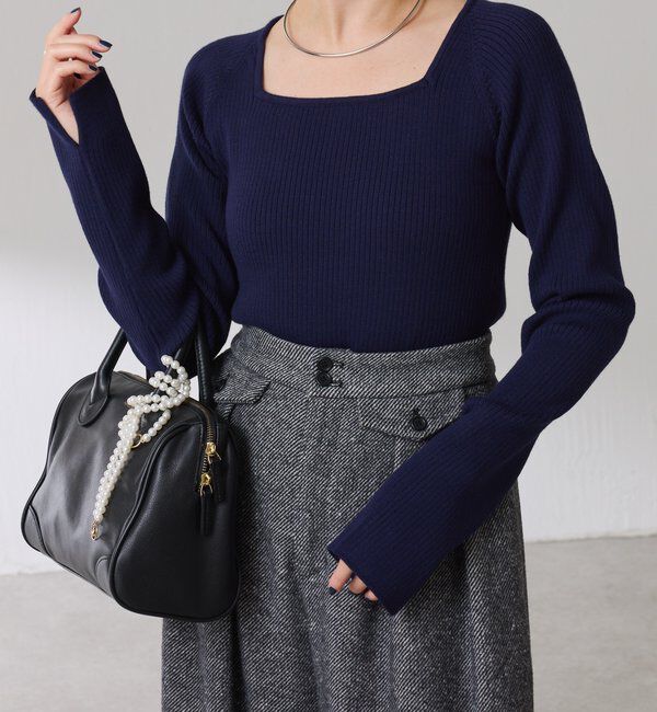  「深スクエアリブニット」|ニット・セーター|