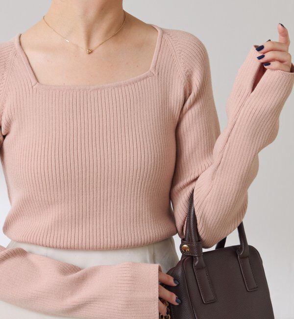  「深スクエアリブニット」|ニット・セーター|