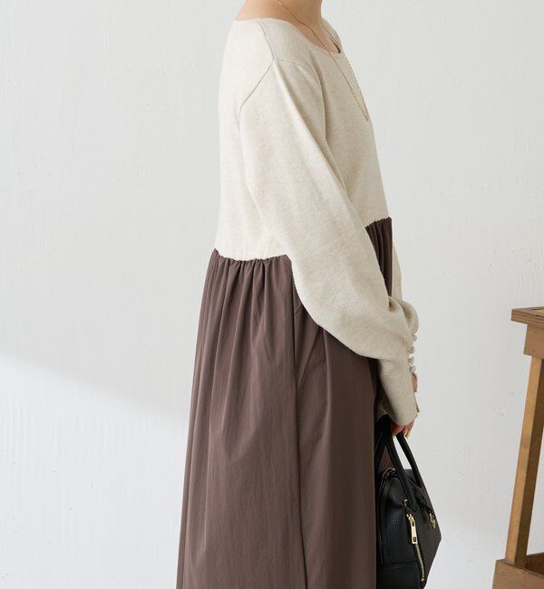  「ニットドッキングフレアワンピース」|ワンピース|