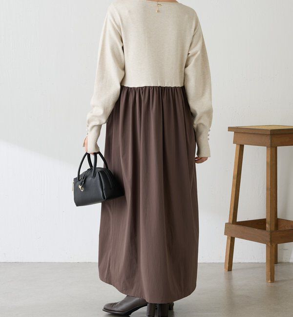  「ニットドッキングフレアワンピース」|ワンピース|