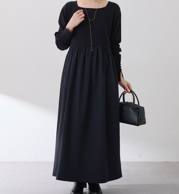  「ニットドッキングフレアワンピース」|ワンピース|