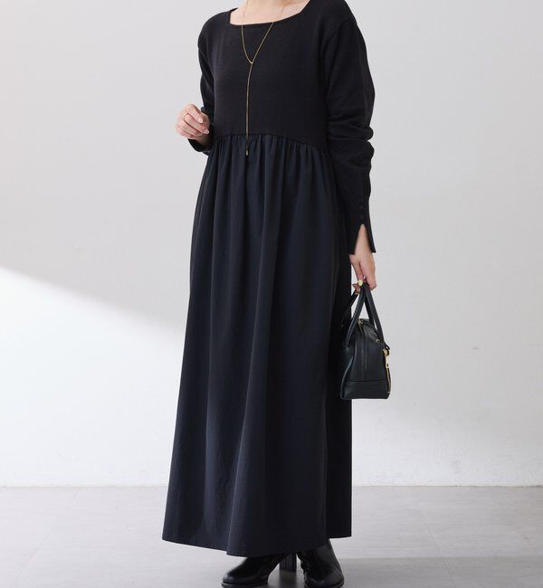  「ニットドッキングフレアワンピース」|ワンピース|