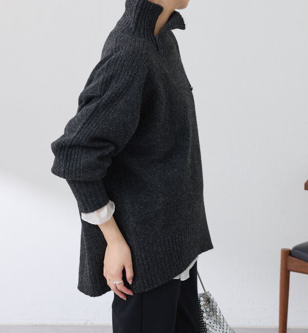  「ウール混スリットタートルニット」|ニット・セーター|