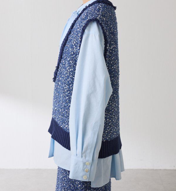  「ツイードライクニットベスト」|ニット・セーター|