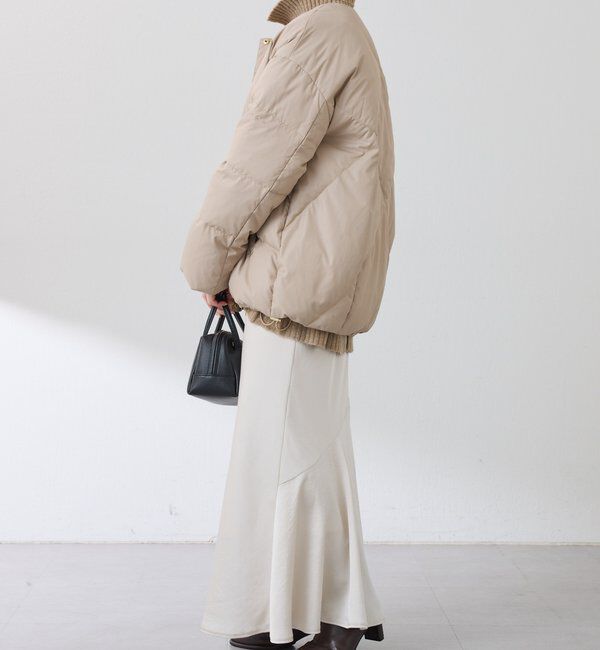  「【マット見え/軽量コート】ライトエンボスノーカラーダウン」|その他|