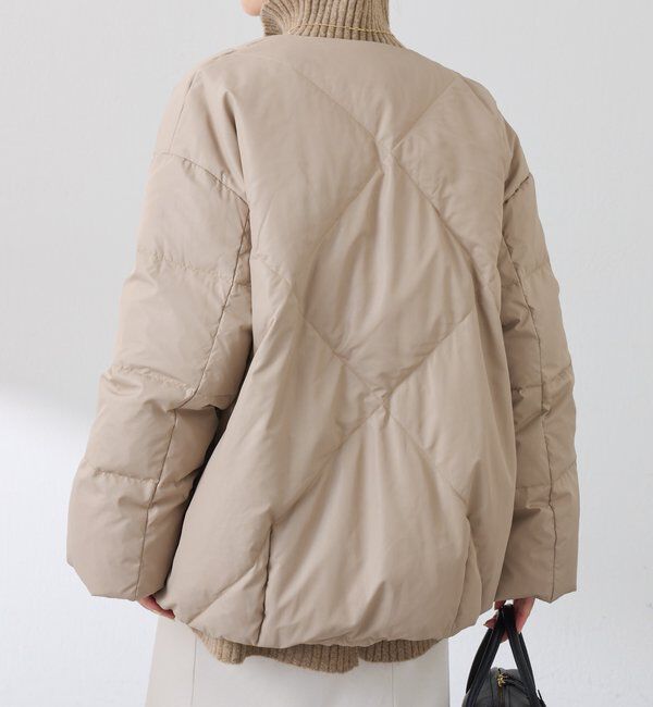  「【マット見え/軽量コート】ライトエンボスノーカラーダウン」|その他|