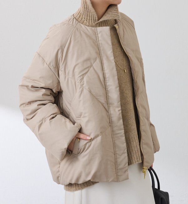  「【マット見え/軽量コート】ライトエンボスノーカラーダウン」|その他|