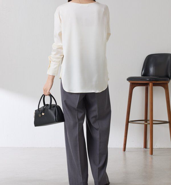  「サテンサイドドロストTブラウス」|シャツ・ブラウス|